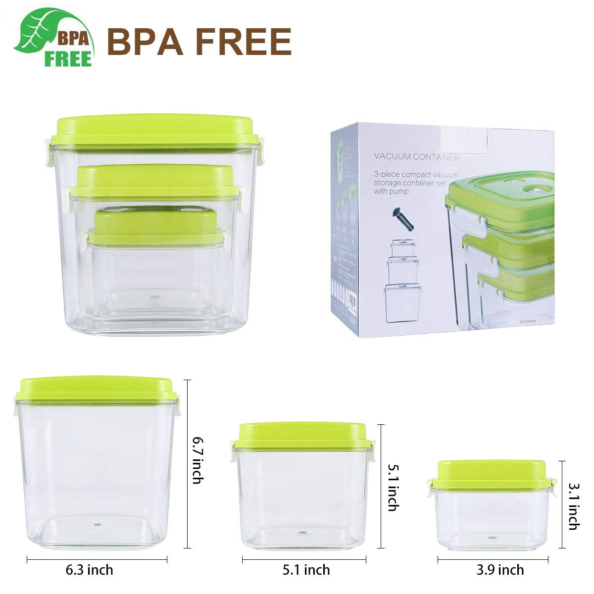 Vacuum Seal Food Storage Container Set — Keep Food Fresh 3x Longer